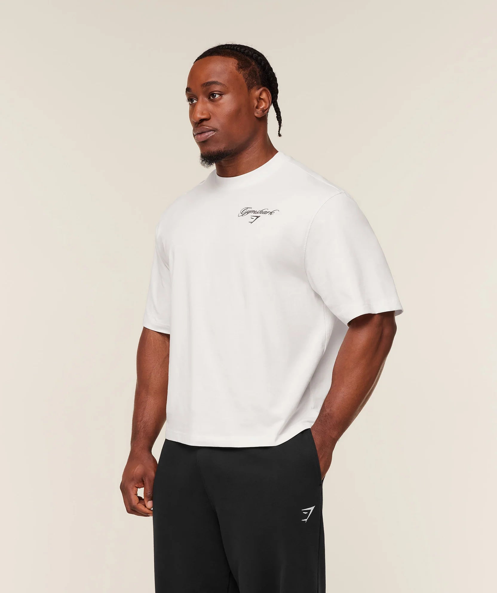 GS | Graphic Eagle Embroidered White T-Shirt