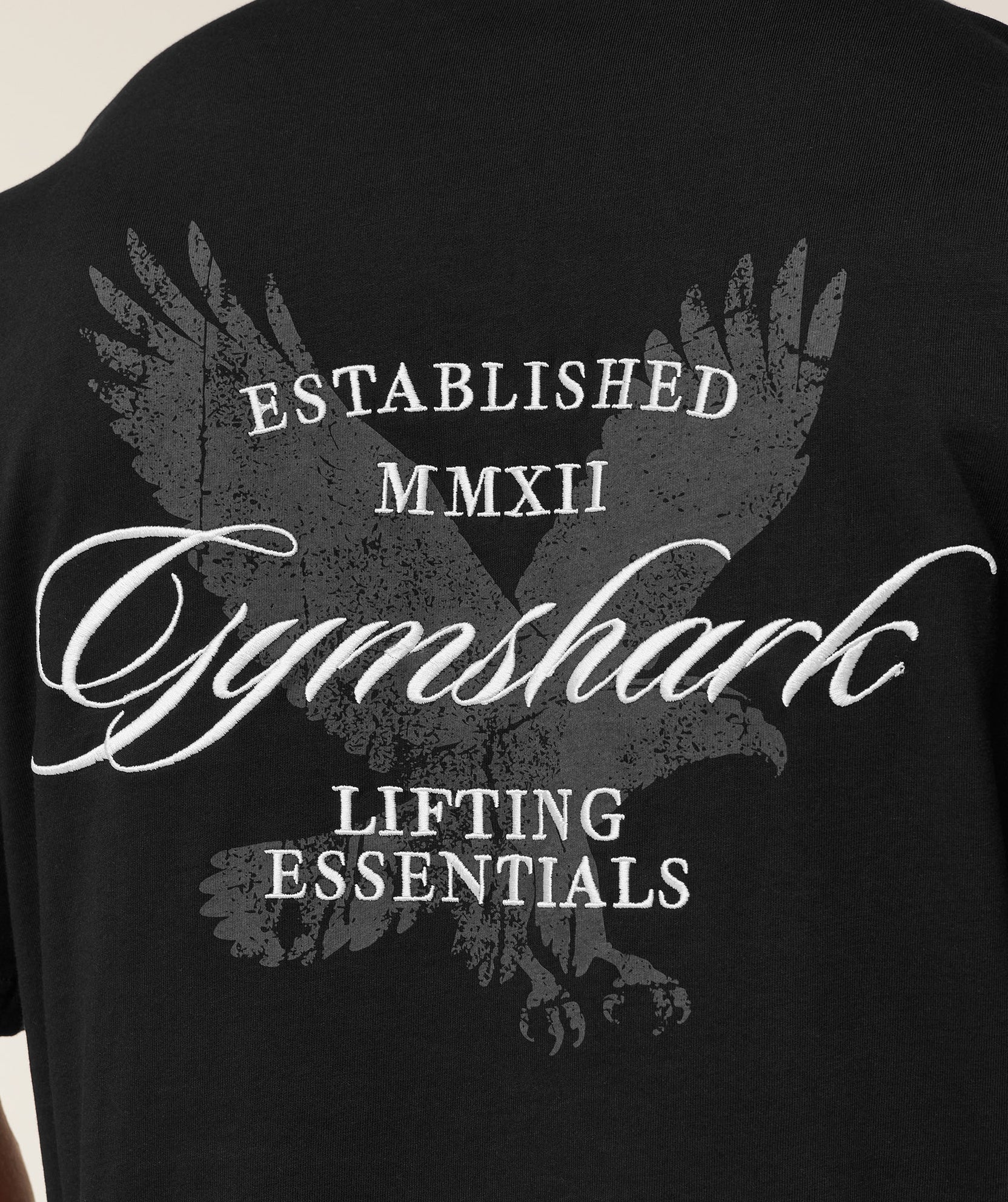 GS | Graphic Eagle Embroidered Black T-Shirt