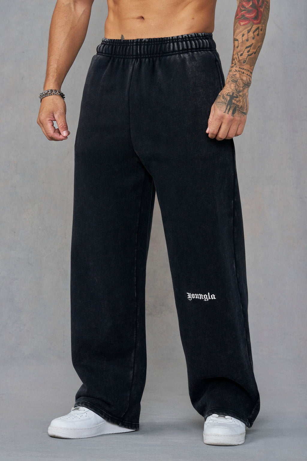 YNGLA | Core Sweats Baggy Fit Trousers (Black)