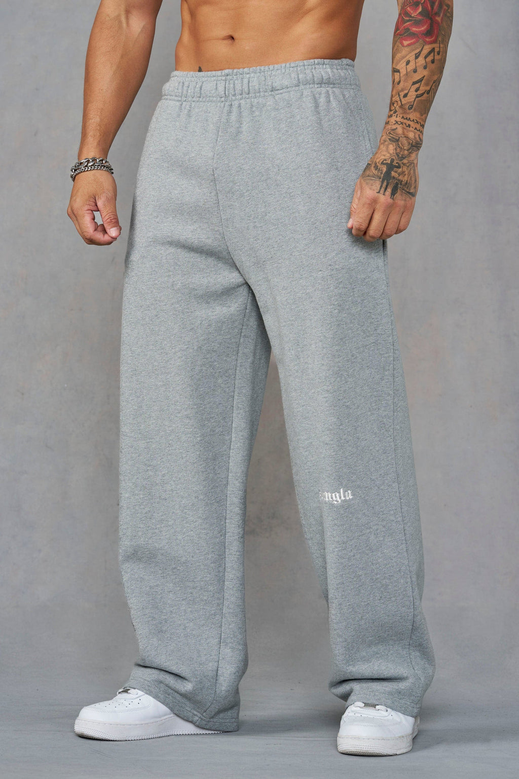 YNGLA | Core Sweats Baggy Fit Trousers (Grey)