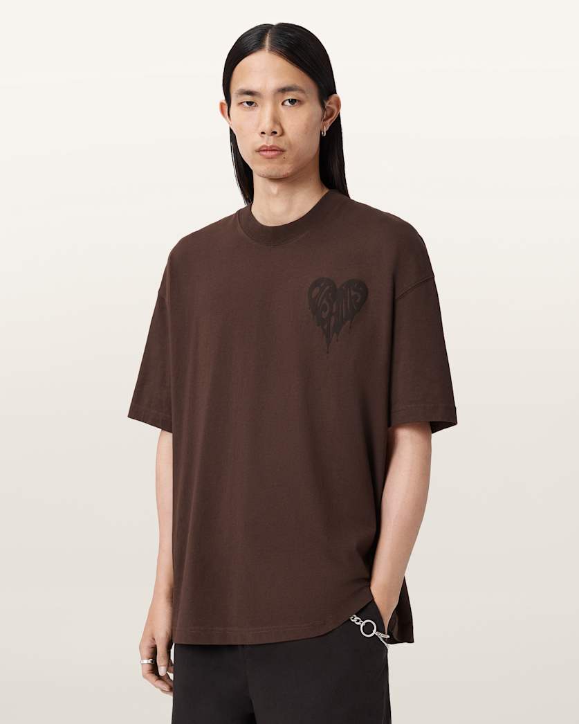 ALL SNTS | Graphic Heart Puff Brown T-Shirt