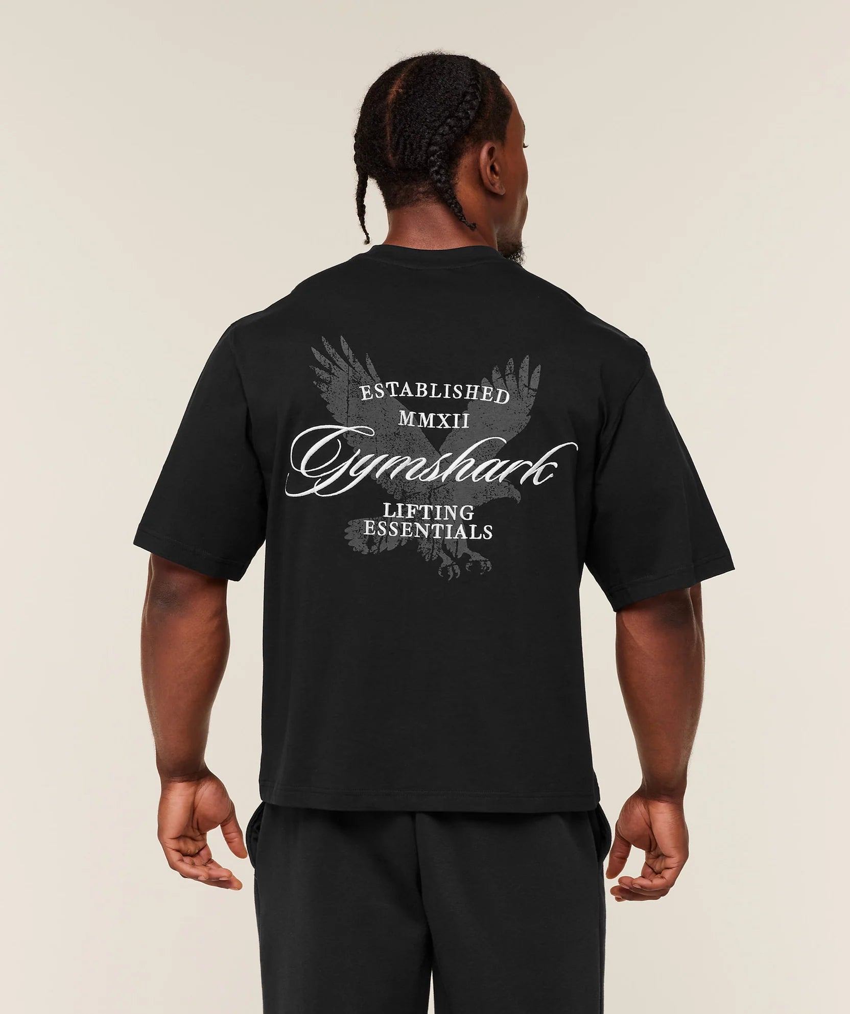 GS | Graphic Eagle Embroidered Black T-Shirt