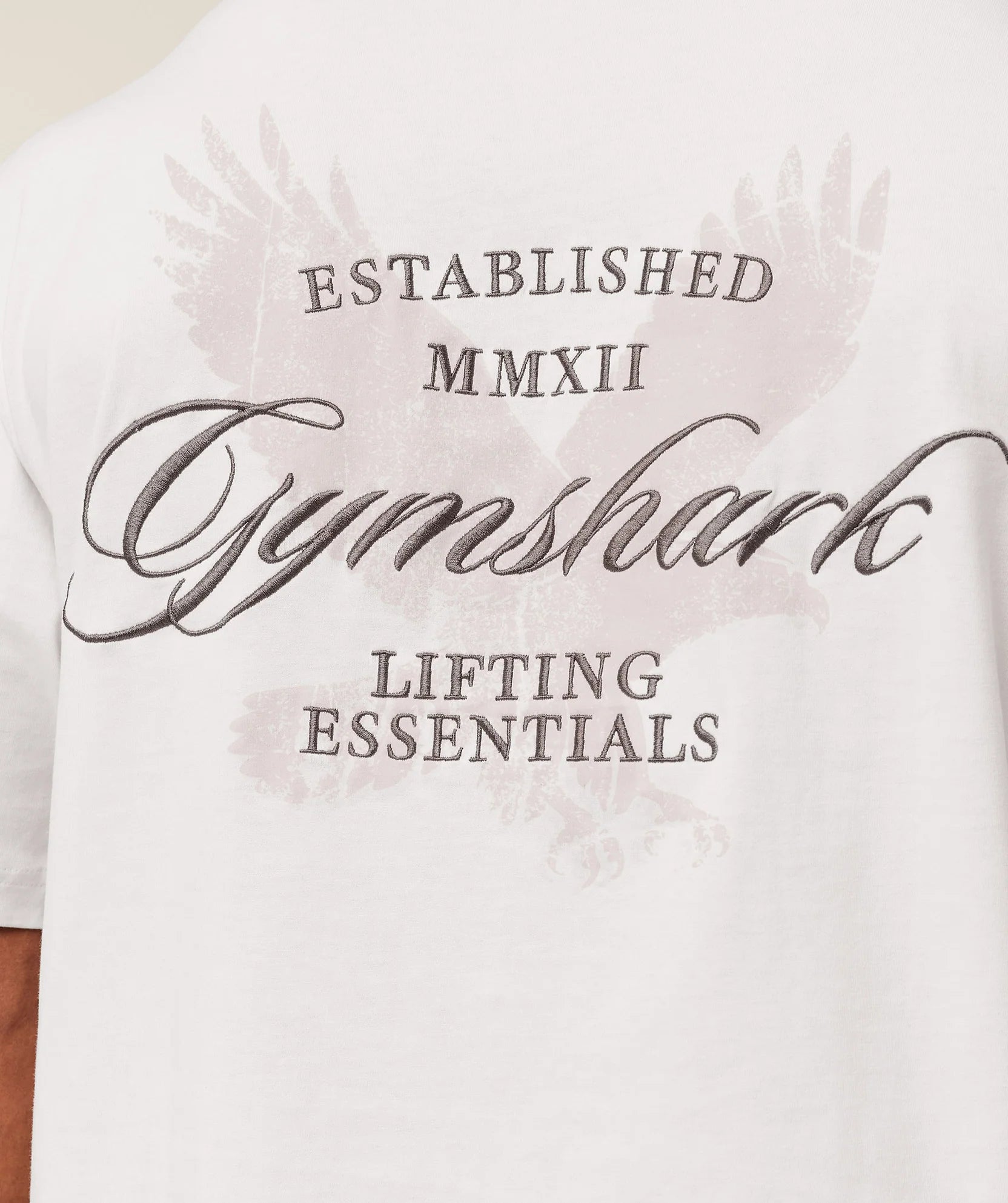 GS | Graphic Eagle Embroidered White T-Shirt