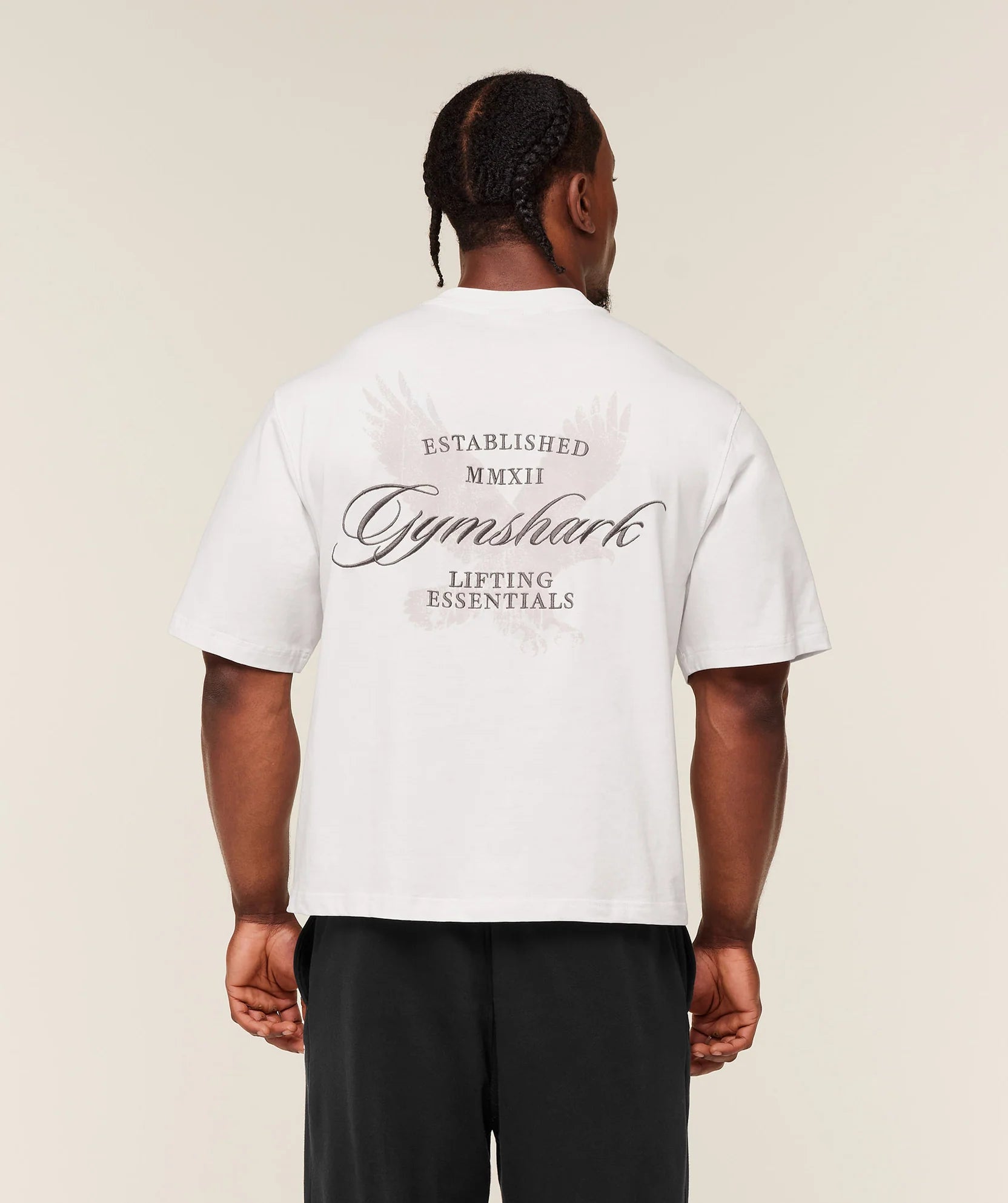 GS | Graphic Eagle Embroidered White T-Shirt