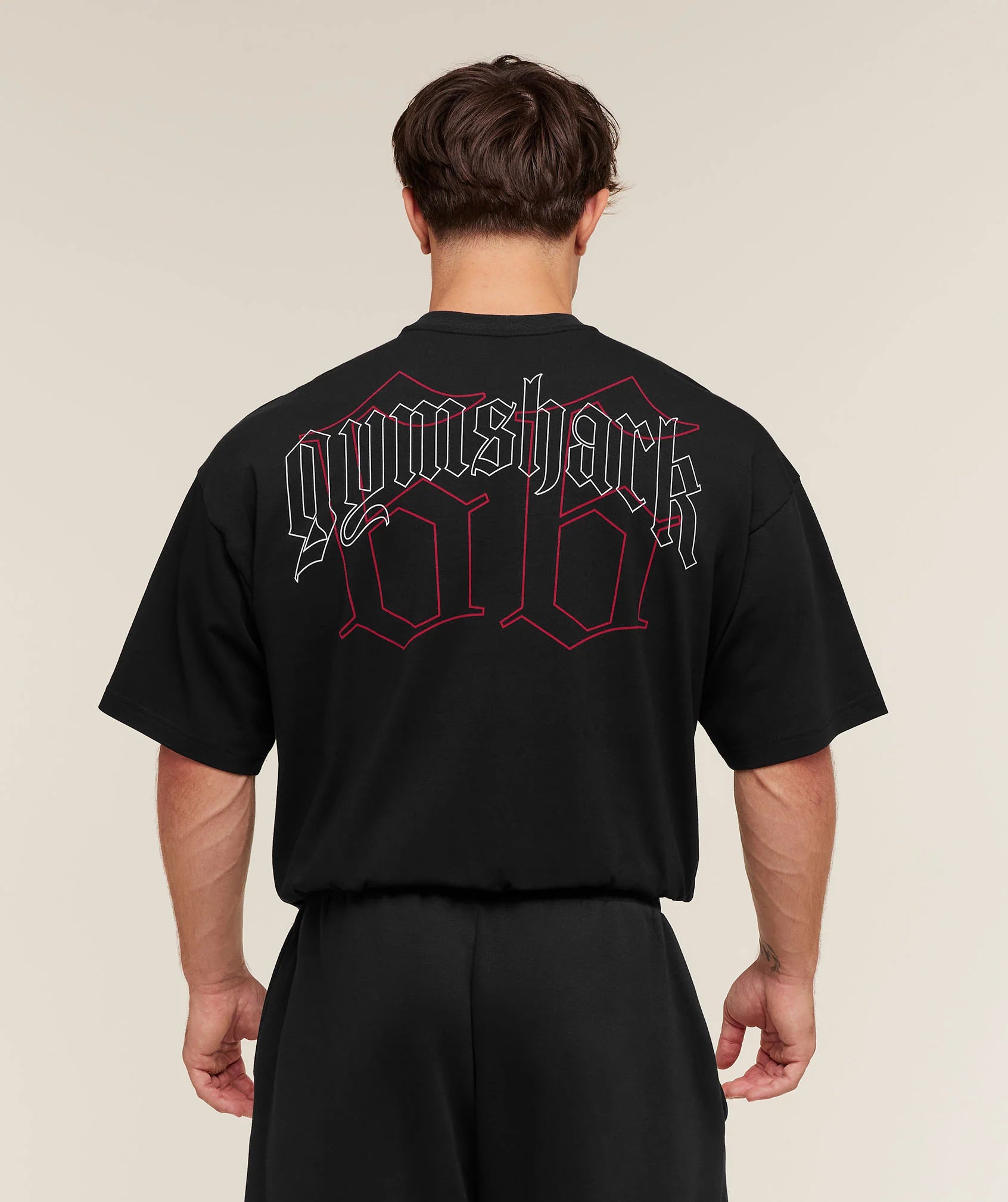 GYMSHRK | Graphic 66 Outline Black T-Shirt