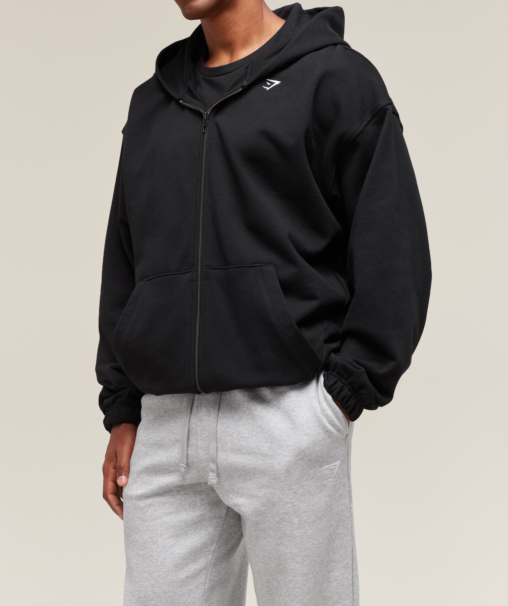 GS | Embroidered Crest Straight Leg Grey Joggers