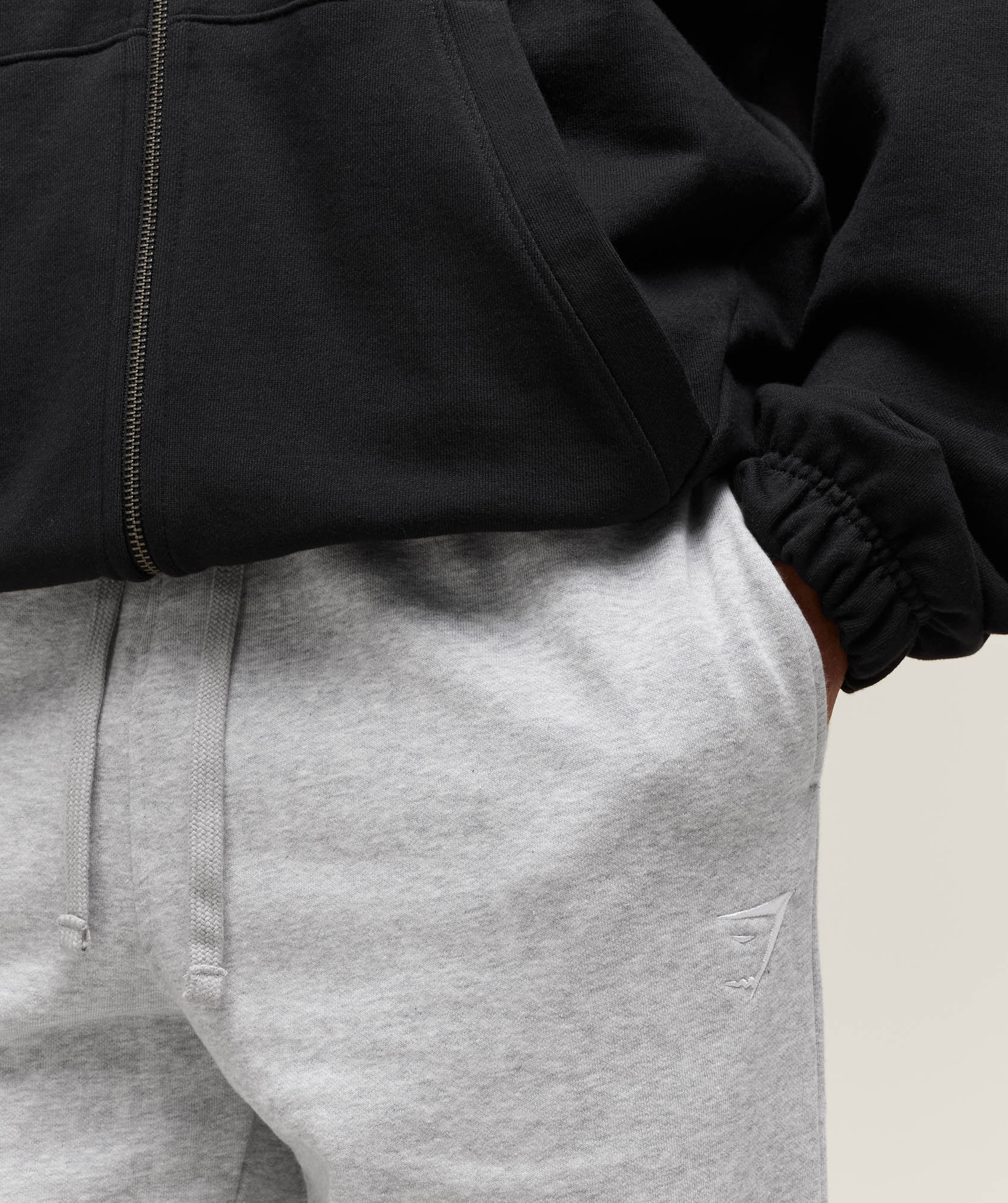 GS | Embroidered Crest Straight Leg Grey Joggers