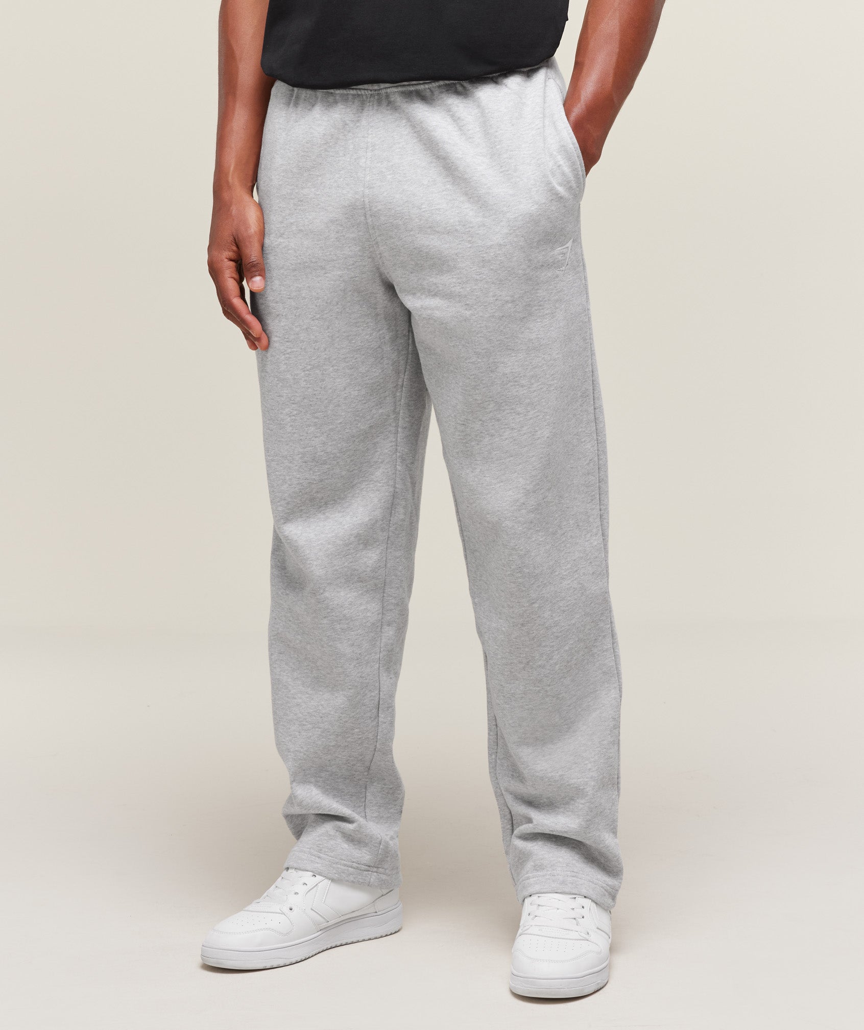 GS | Embroidered Crest Straight Leg Grey Joggers