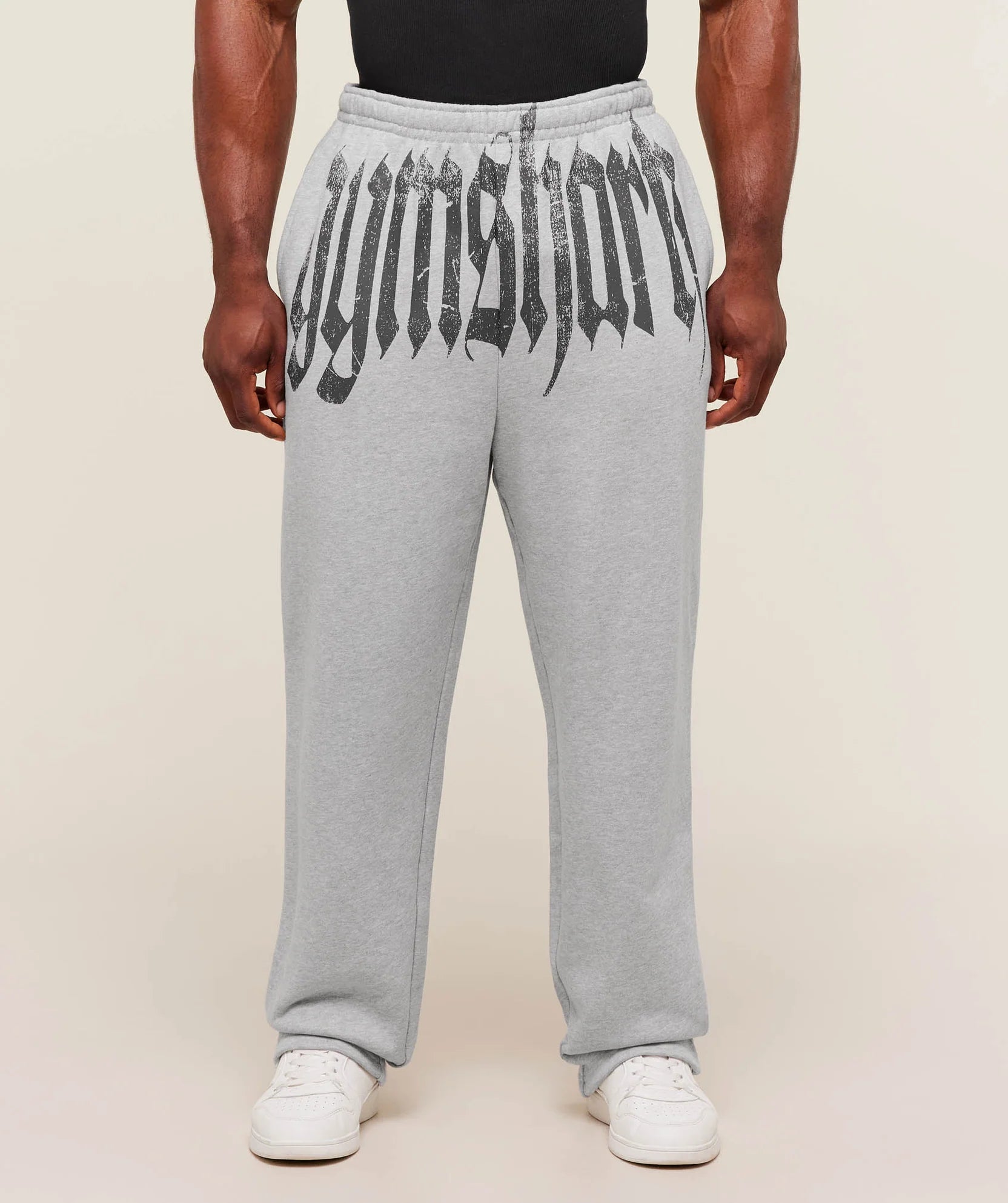 GYMSHRK | Graphic Fade Print Grey Straight Jogger