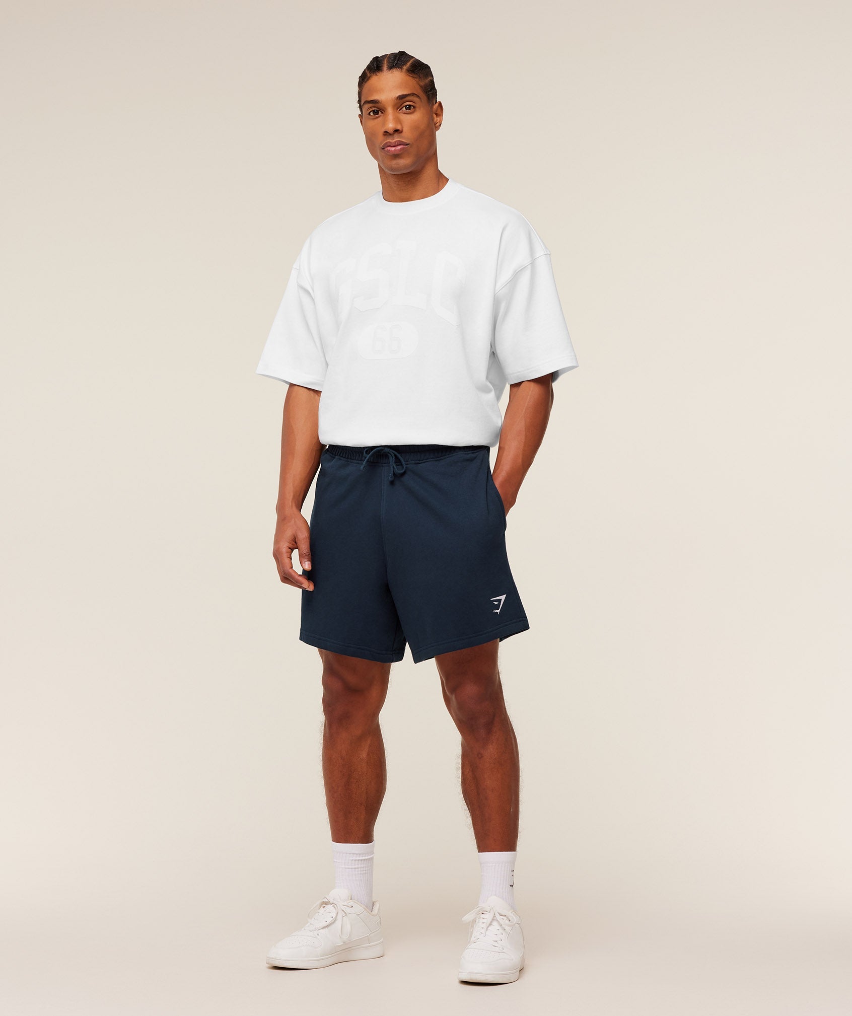 GS | Embroidered Crest Navy Shorts