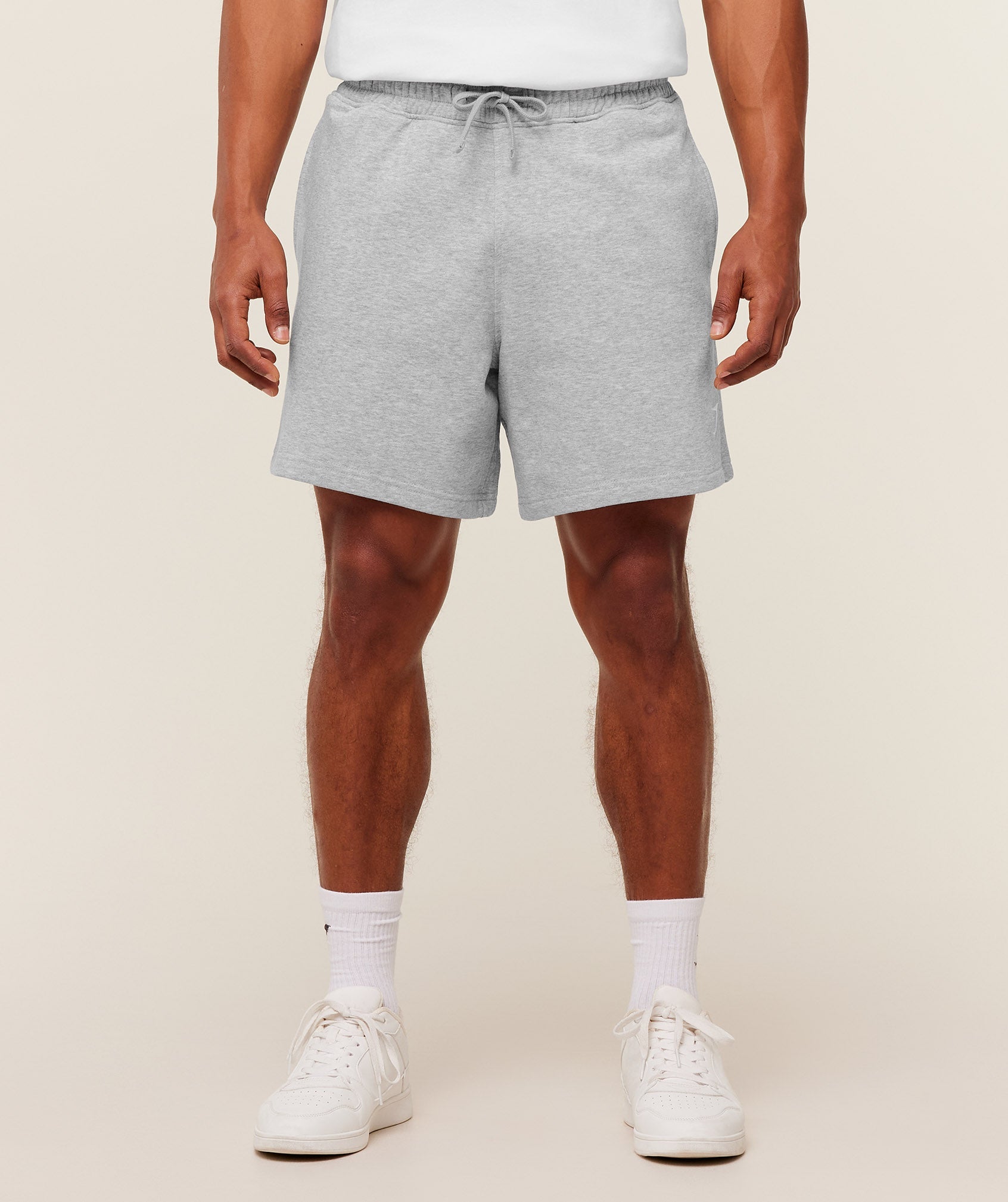 GS | Embroidered Crest Grey Shorts