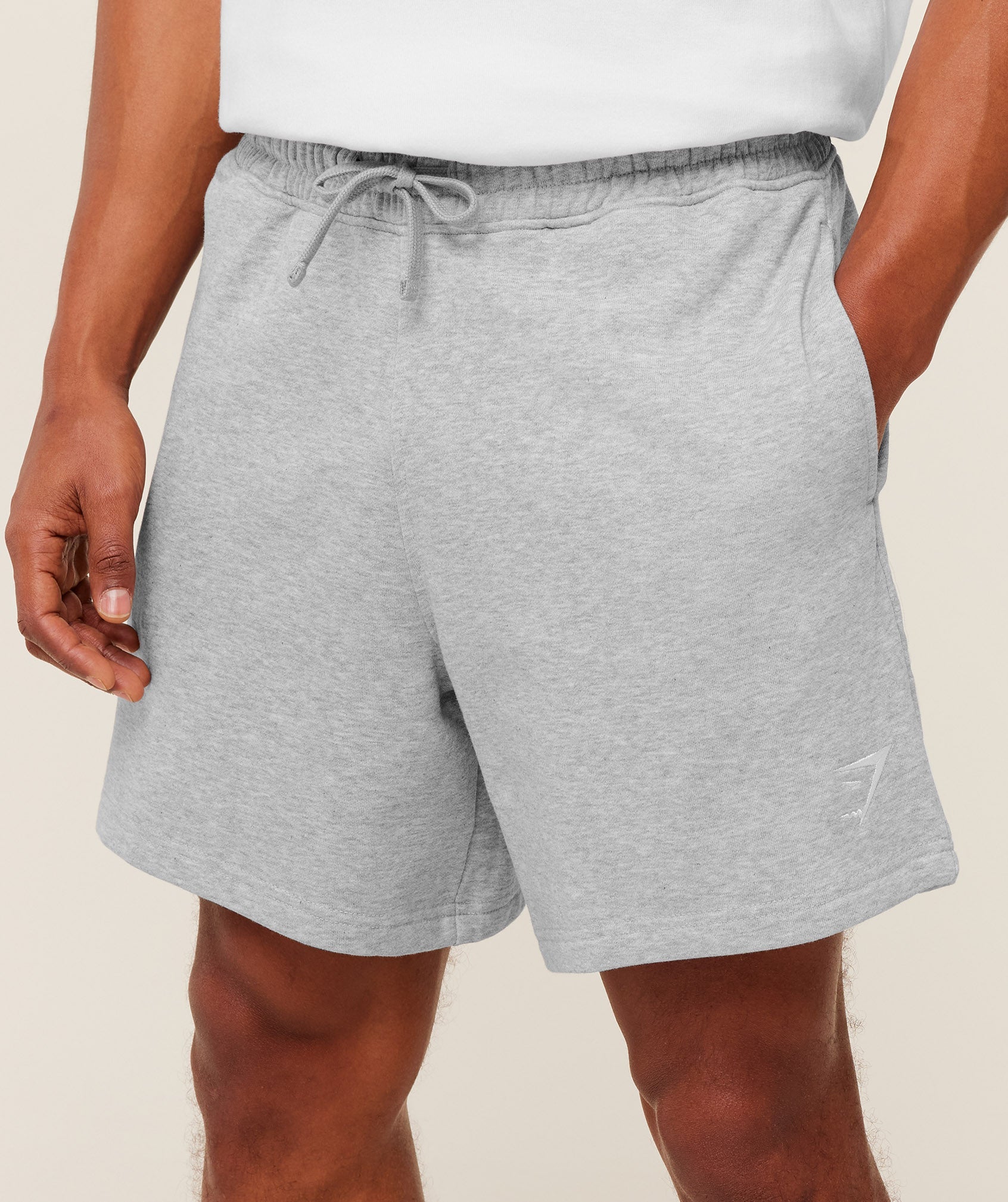 GS | Embroidered Crest Grey Shorts