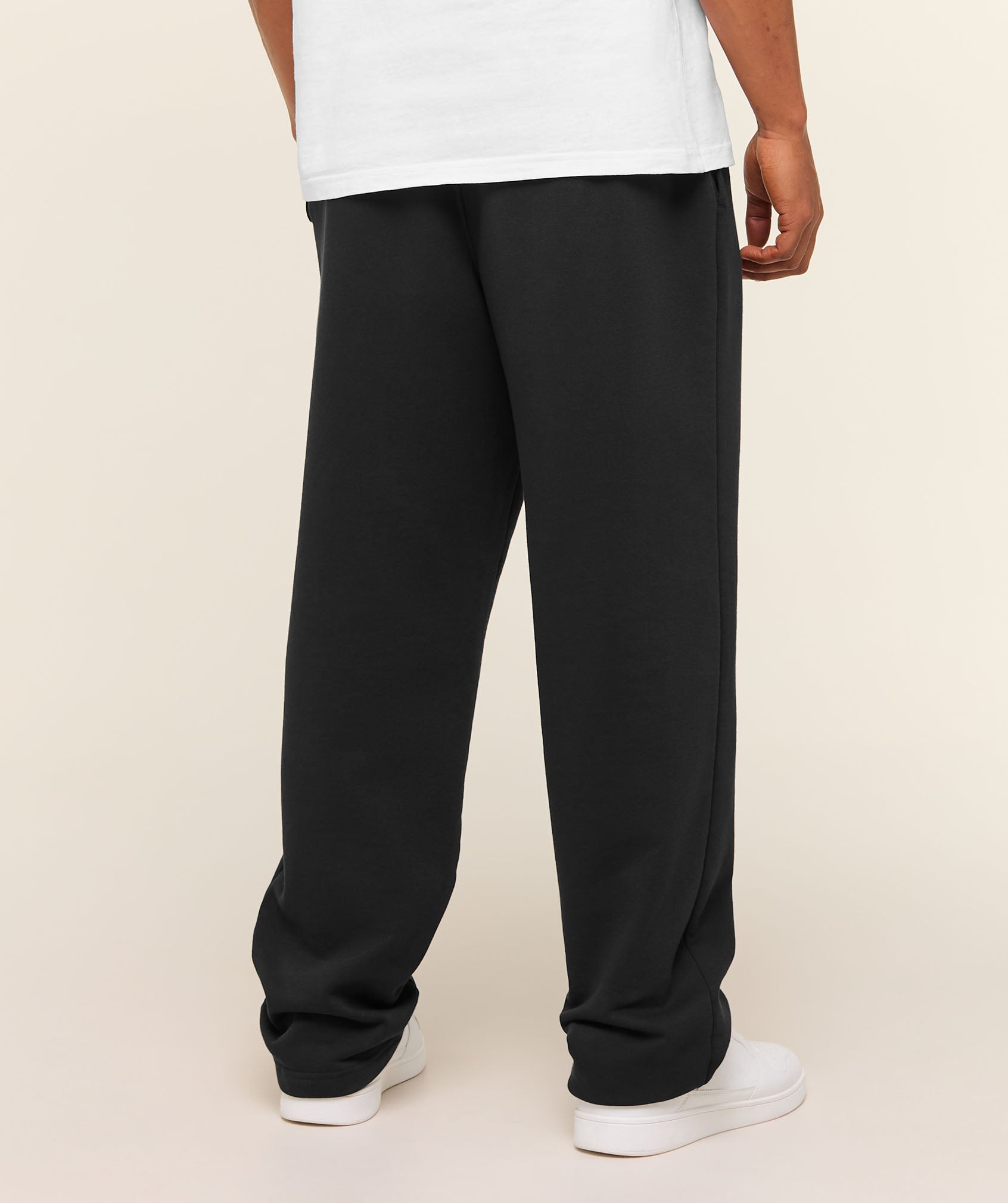 GS | Embroidered Crest Straight Leg Black Joggers