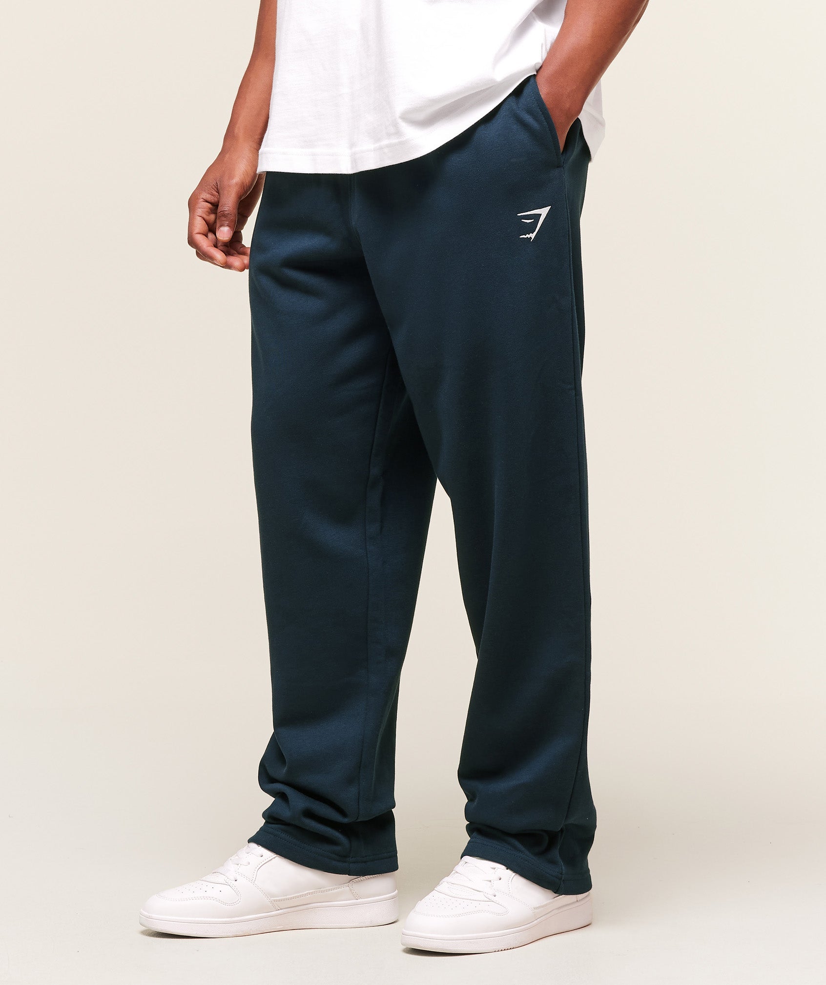 GS | Embroidered Crest Straight Leg Navy Joggers