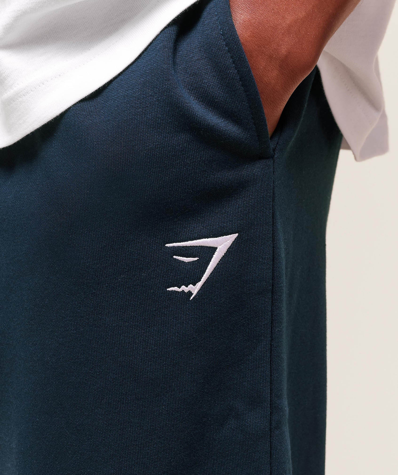 GS | Embroidered Crest Straight Leg Navy Joggers