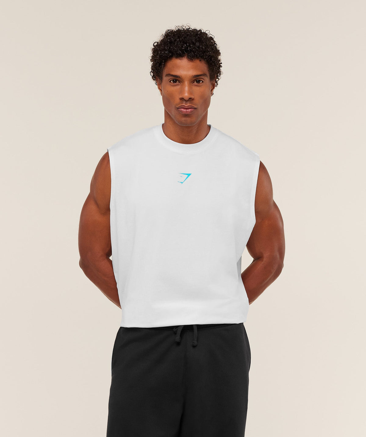 GS | Graphic Power White/Blue Tank