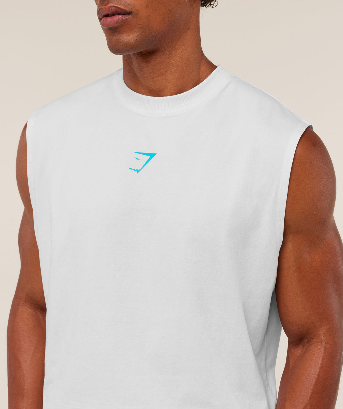 GS | Graphic Power White/Blue Tank